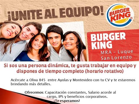 burger king paraguay trabajo